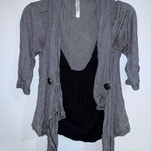 Striped Gray and Black Cardigan